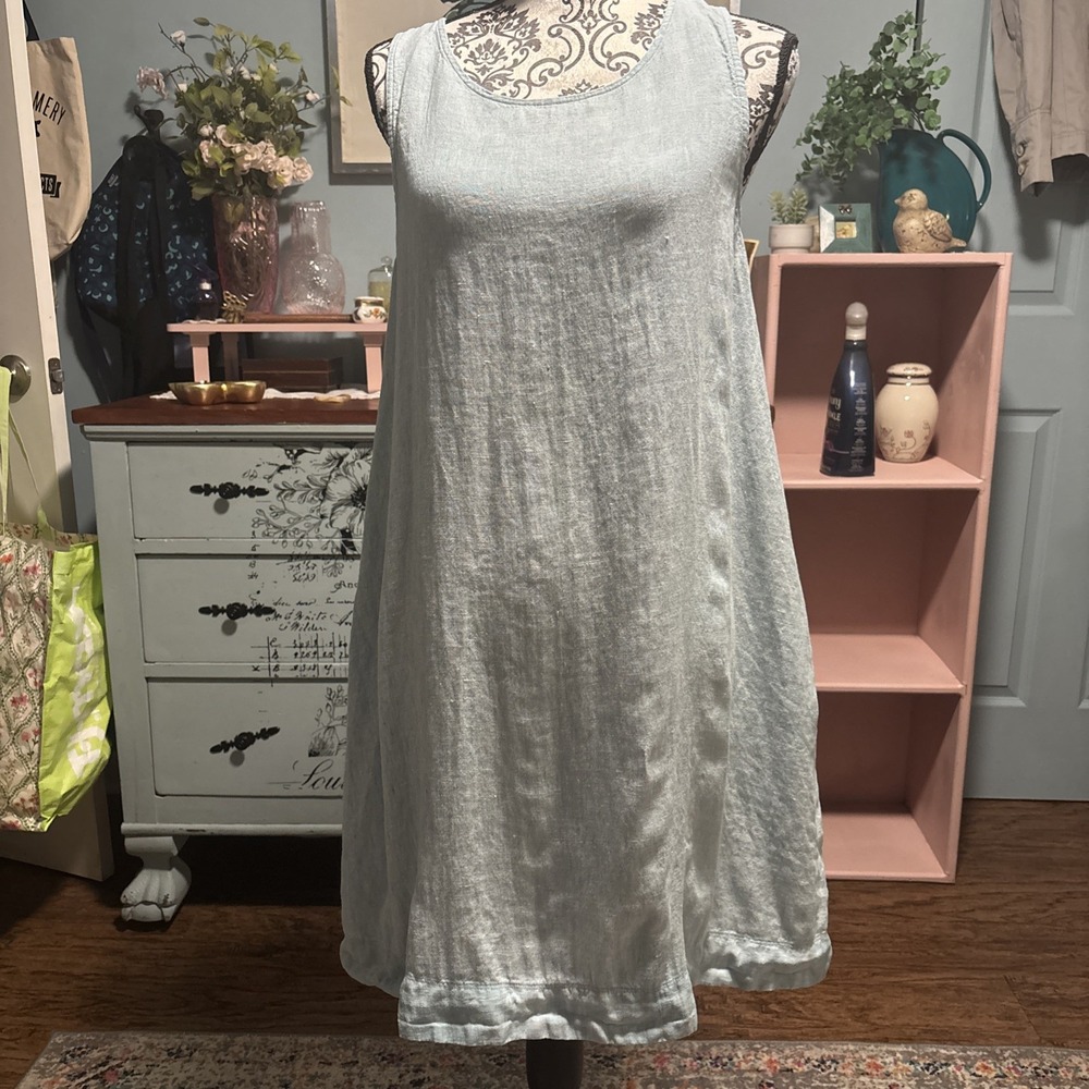 Sigrid‎ Olson Linen Dress With Pockets Sz Large